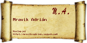 Mravik Adrián névjegykártya