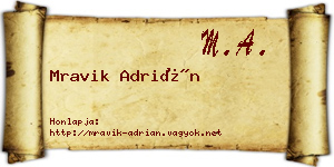 Mravik Adrián névjegykártya